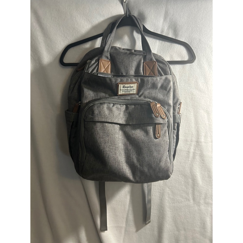 Ruvalino Diaper Bag Backpack Grey Heathered Travel Multi-Function Large Capacity